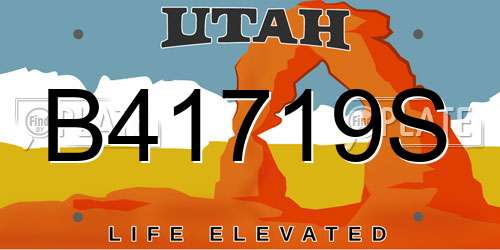 B41719S Utah License Plate