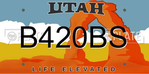 B420BS Utah License Plate