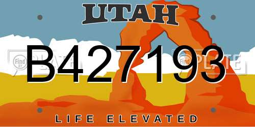B427193 Utah License Plate