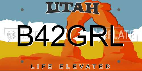 B42GRL Utah License Plate