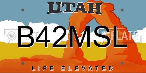 B42MSL Utah License Plate