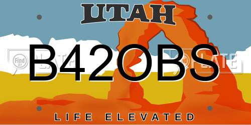 B42OBS Utah License Plate