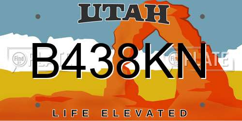 B438KN Utah License Plate