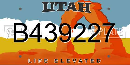 B439227 Utah License Plate