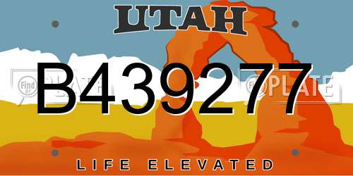 B439277 Utah License Plate