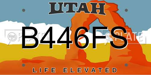 B446FS Utah License Plate