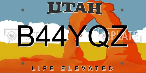 B44YQZ Utah License Plate