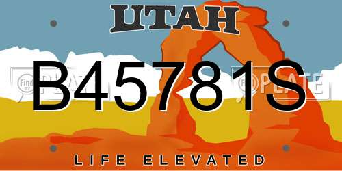 B45781S Utah License Plate