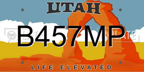 B457MP Utah License Plate