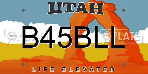 B45BLL Utah License Plate
