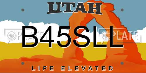 B45SLL Utah License Plate