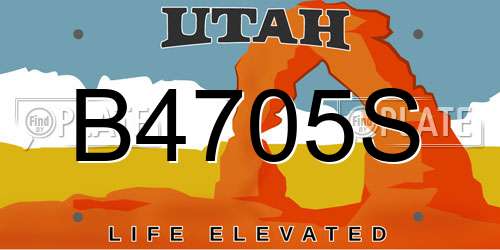 B4705S Utah License Plate