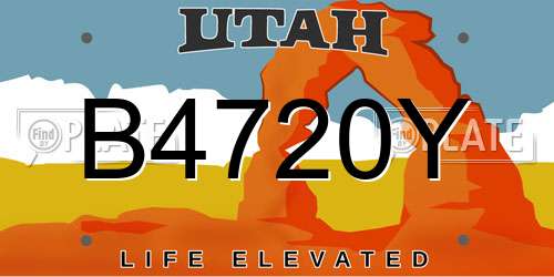 B4720Y Utah License Plate