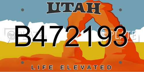 B472193 Utah License Plate