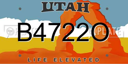 B4722O Utah License Plate