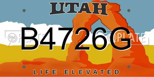 B4726G Utah License Plate