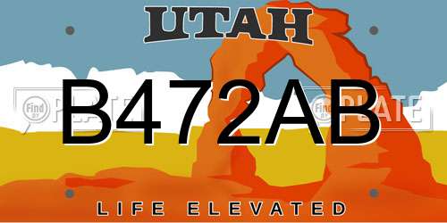 B472AB Utah License Plate