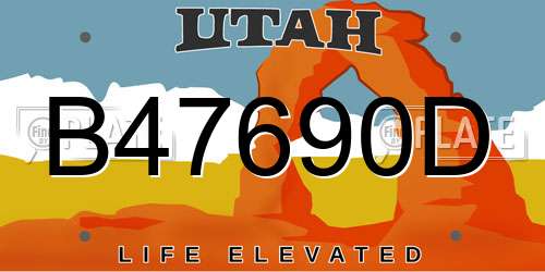 B47690D Utah License Plate