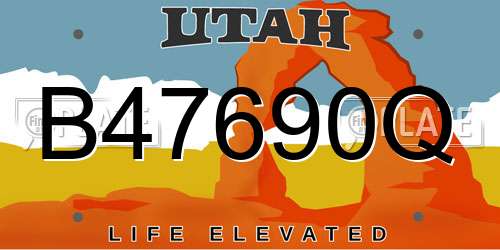 B47690Q Utah License Plate