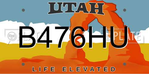 B476HU Utah License Plate