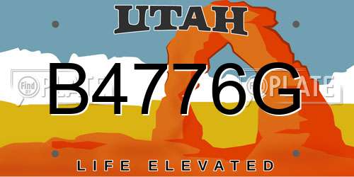B4776G Utah License Plate