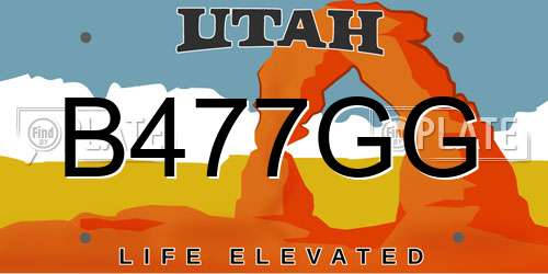 B477GG Utah License Plate