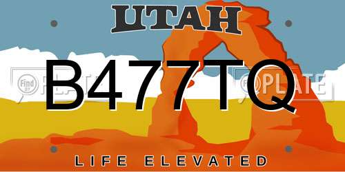 B477TQ Utah License Plate