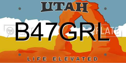 B47GRL Utah License Plate