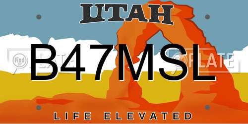 B47MSL Utah License Plate