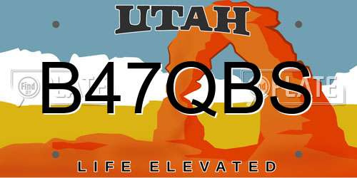 B47QBS Utah License Plate