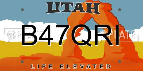 B47QRI Utah License Plate