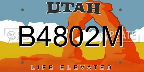 B4802M Utah License Plate