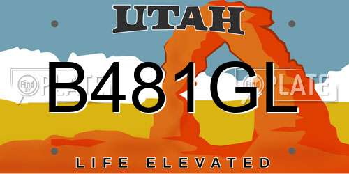 B481GL Utah License Plate