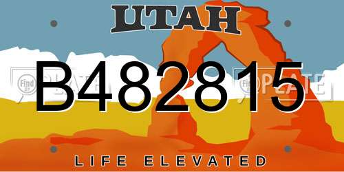 B482815 Utah License Plate