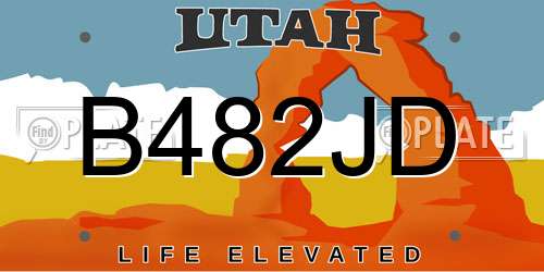 B482JD Utah License Plate