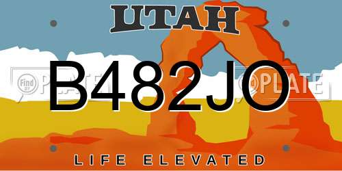 B482JO Utah License Plate