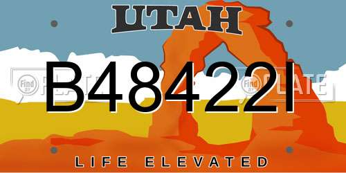 B48422I Utah License Plate