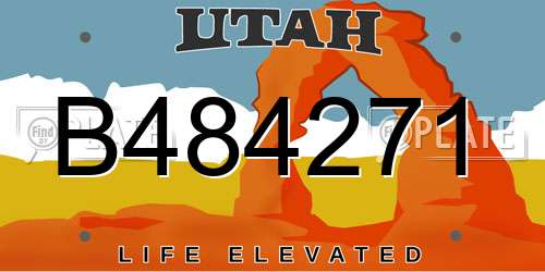B484271 Utah License Plate