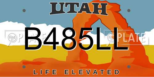 B485LL Utah License Plate