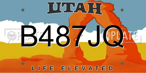 B487JQ Utah License Plate