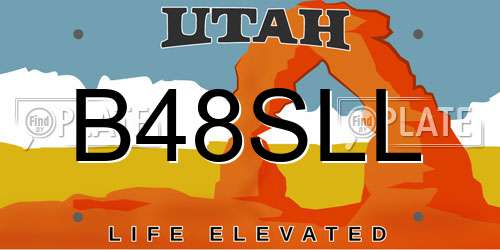 B48SLL Utah License Plate