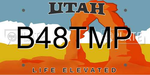 B48TMP Utah License Plate
