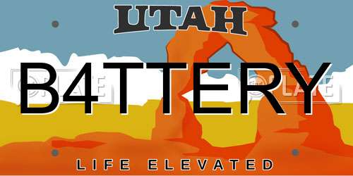 B4TTERY Utah License Plate