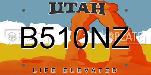 B510NZ Utah License Plate