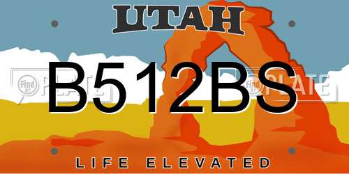 B512BS Utah License Plate
