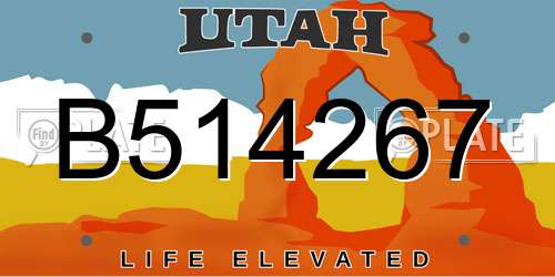 B514267 Utah License Plate