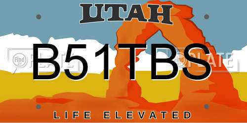 B51TBS Utah License Plate