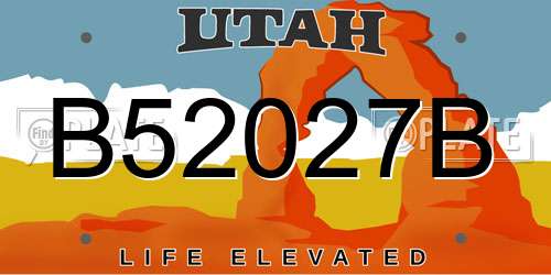 B52027B Utah License Plate