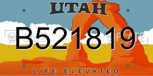 B521819 Utah License Plate