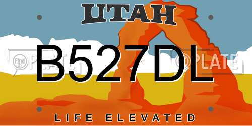 B527DL Utah License Plate